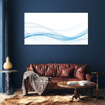 Glas foto Golven in tinten blauw