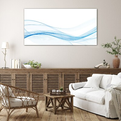 Glas foto Golven in tinten blauw