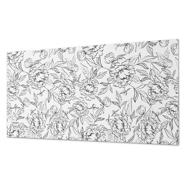 Vinyl wandbekleding Bloemenpatroon met bladeren