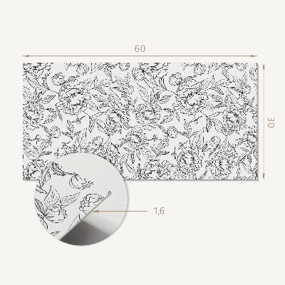 Vinyl wandbekleding Bloemenpatroon met bladeren