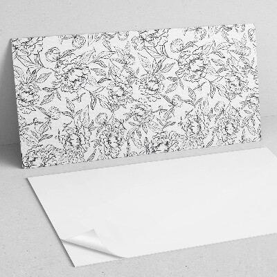 Vinyl wandbekleding Bloemenpatroon met bladeren