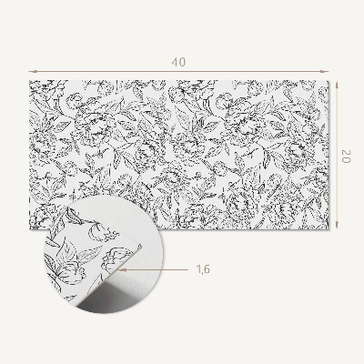 Vinyl wandbekleding Bloemenpatroon met bladeren