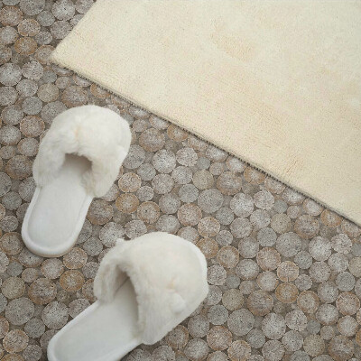 Vinyl wandbekleding Patroon met houten cirkels