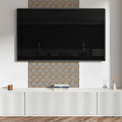 Vinyl wandbekleding Patroon met houten cirkels