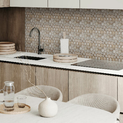 Vinyl wandbekleding Patroon met houten cirkels