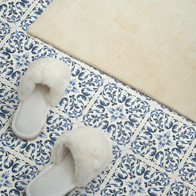 Vinyl wandpaneel Bloemenpatroon in tegels