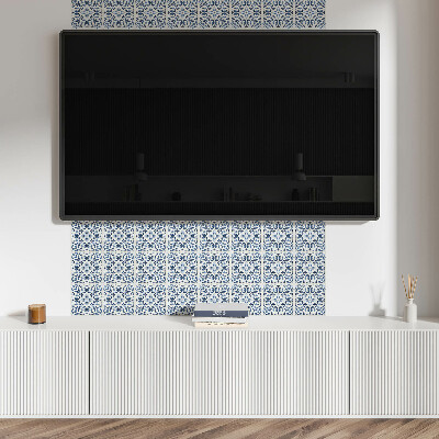 Vinyl wandpaneel Bloemenpatroon in tegels