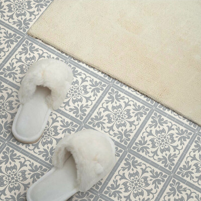 Vinyl wandbekleding Bloemenpatroon op tegels