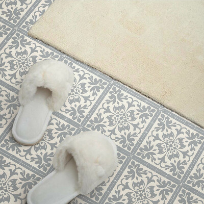 Vinyl wandbekleding Bloemenpatroon op tegels