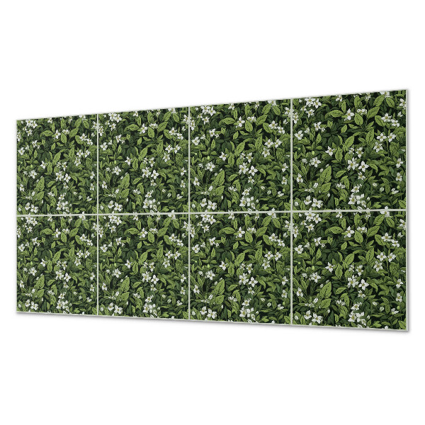 Vinyl wandpaneel Bloemenpatroon met bladeren