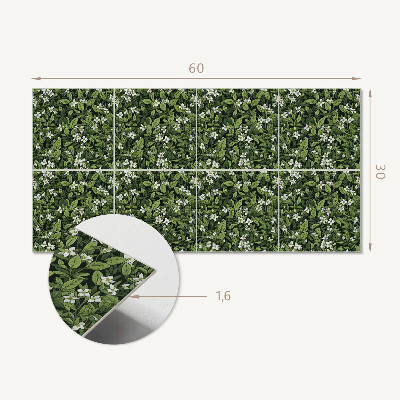 Vinyl wandpaneel Bloemenpatroon met bladeren