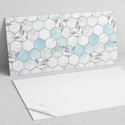 Vinyl wandpaneel Zeshoekig patroon met bladeren