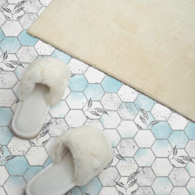 Vinyl wandpaneel Zeshoekig patroon met bladeren