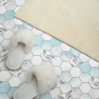 Vinyl wandpaneel Zeshoekig patroon met bladeren