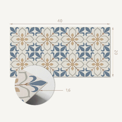 Vinyl wandpaneel Bloemenpatroon met bladeren