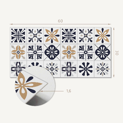 Vinyl wandbekleding Decoratieve patronen in tegels