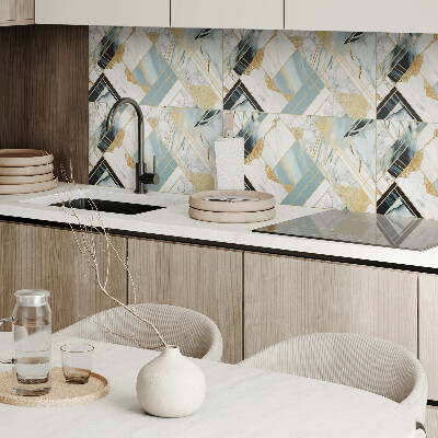 Vinyl wandbekleding De geometrie van marmerpatronen