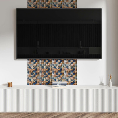 Vinyl wandbekleding Mozaïek met steenpatronen