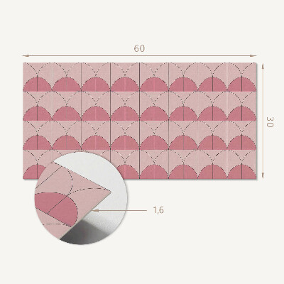 Pvc wandpaneel Geometrische halve cirkels in de opstelling