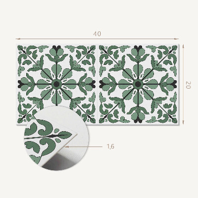 Vinyl wandbekleding Plantenpatroon met symmetrie