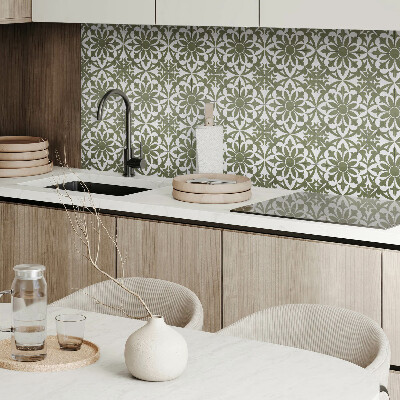 Vinyl wandpaneel Bloemenpatroon met bladeren