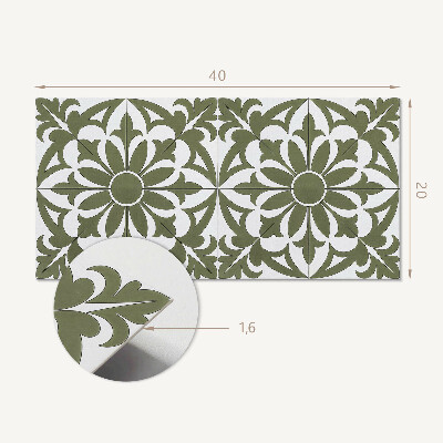 Vinyl wandpaneel Bloemenpatroon met bladeren