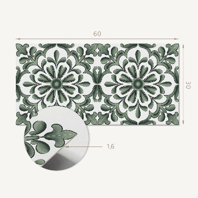 Vinyl wandpaneel Plantenmotief in een cirkel