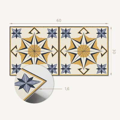 Vinyl wandpaneel Kompaspatroon met sterren