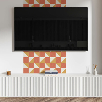 Vinyl wandpaneel Geometrie in warme tinten