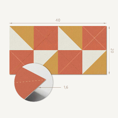 Vinyl wandpaneel Geometrie in warme tinten