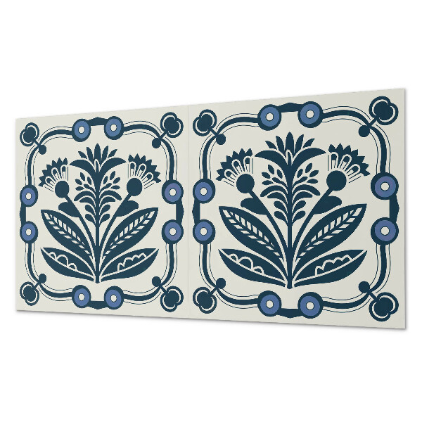 Vinyl wandbekleding Bloemenpatroon met bladeren