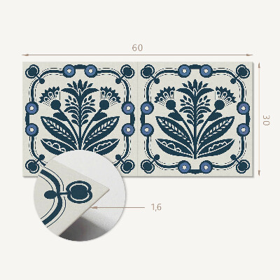 Vinyl wandbekleding Bloemenpatroon met bladeren