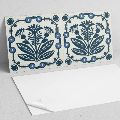 Vinyl wandbekleding Bloemenpatroon met bladeren