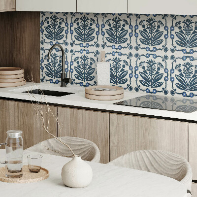 Vinyl wandbekleding Bloemenpatroon met bladeren