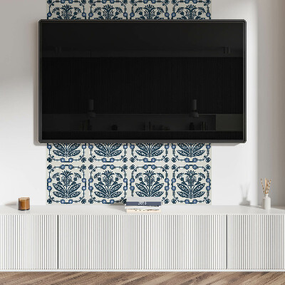 Vinyl wandbekleding Bloemenpatroon met bladeren