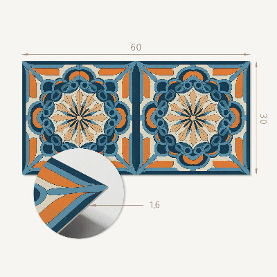 Vinyl wandpaneel Mandalapatroon met een bloemenmotief
