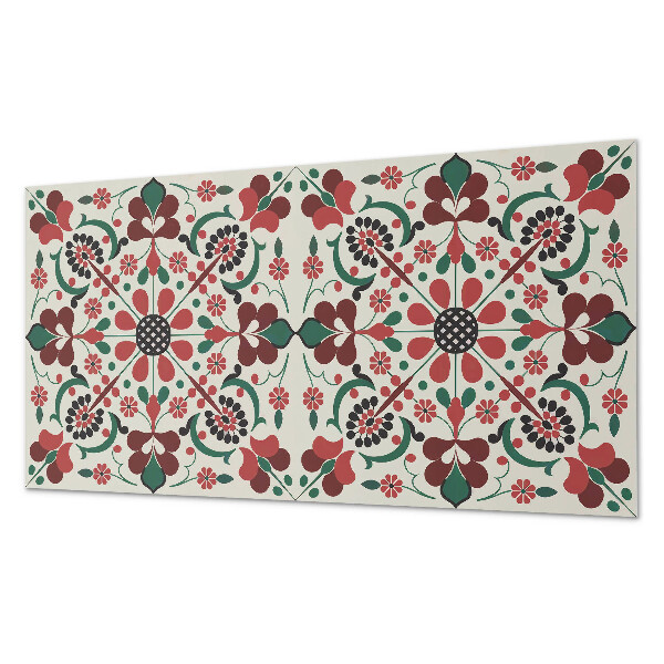 Vinyl wandbekleding Bloemenpatroon met symmetrie