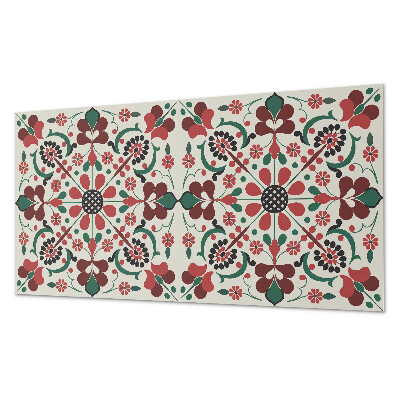 Vinyl wandbekleding Bloemenpatroon met symmetrie