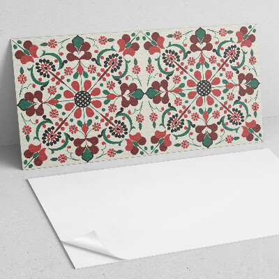 Vinyl wandbekleding Bloemenpatroon met symmetrie