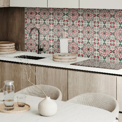 Vinyl wandbekleding Bloemenpatroon met symmetrie