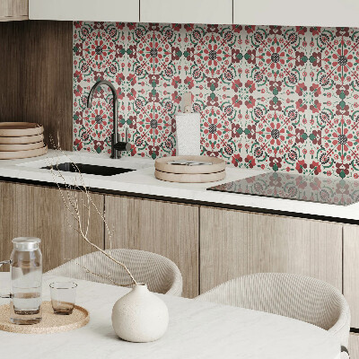 Vinyl wandbekleding Bloemenpatroon met symmetrie