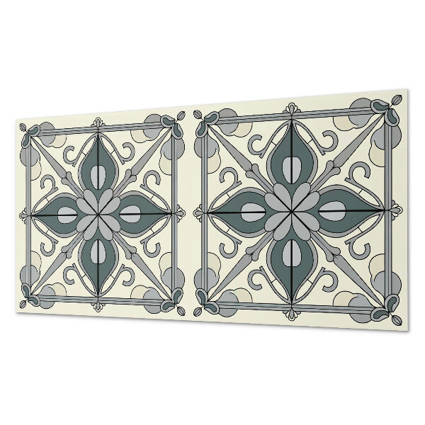 Vinyl wandpaneel Bloemenpatroon met ornamenten