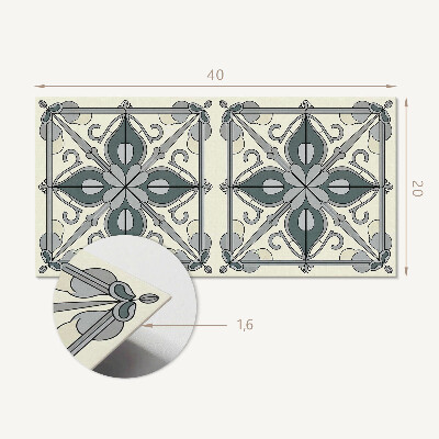 Vinyl wandpaneel Bloemenpatroon met ornamenten