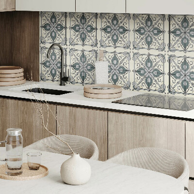 Vinyl wandpaneel Bloemenpatroon met ornamenten