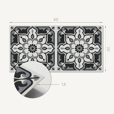 Vinyl wandbekleding Bloemenpatroon met ornamenten