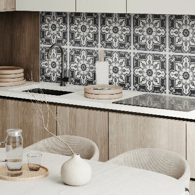 Vinyl wandbekleding Bloemenpatroon met ornamenten