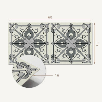 Vinyl wandpaneel Bloemenpatroon met symmetrie