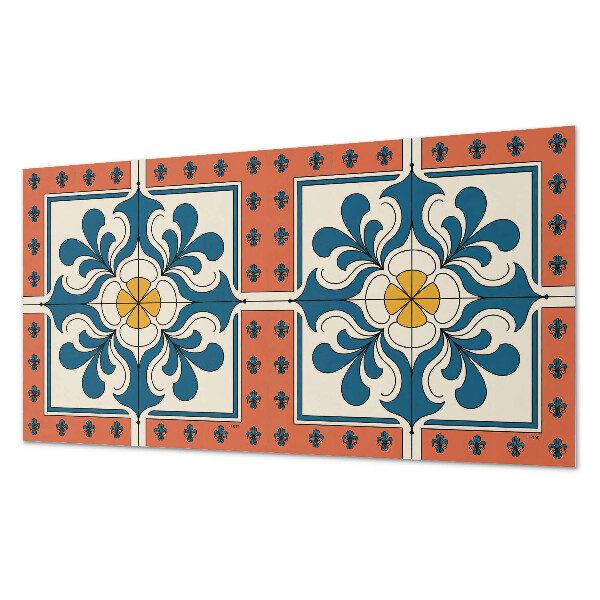 Vinyl wandpaneel Volkspatroon met bloemen