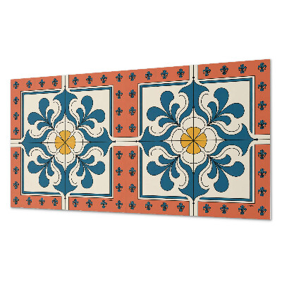 Vinyl wandpaneel Volkspatroon met bloemen