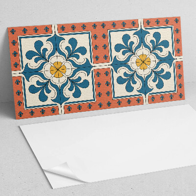 Vinyl wandpaneel Volkspatroon met bloemen